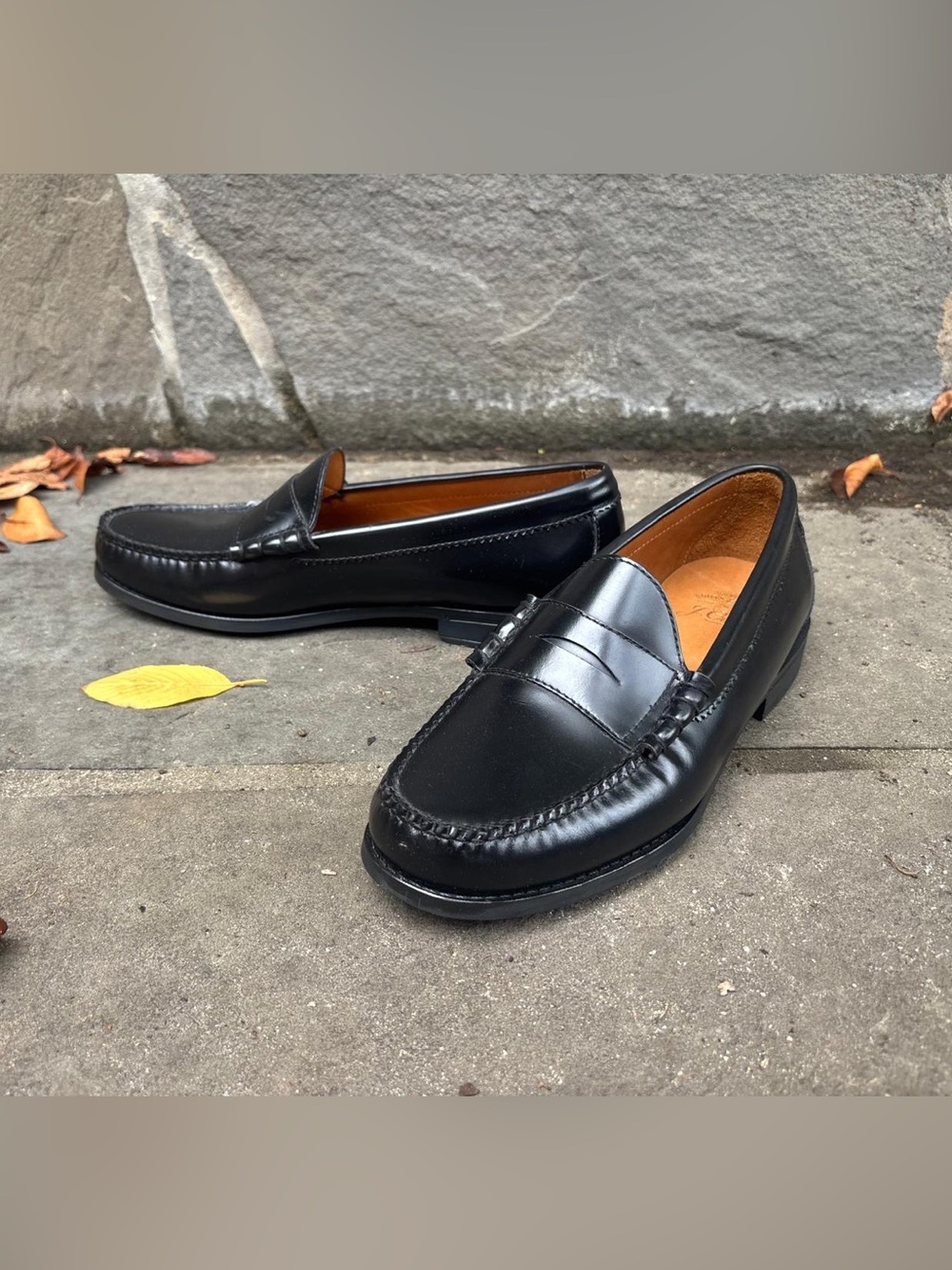 Classic Black Leather Penny Loafers for Men